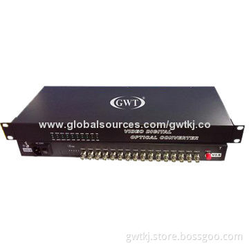 16-channel video + data + audio +Ethernet optical transmitter and receiver
